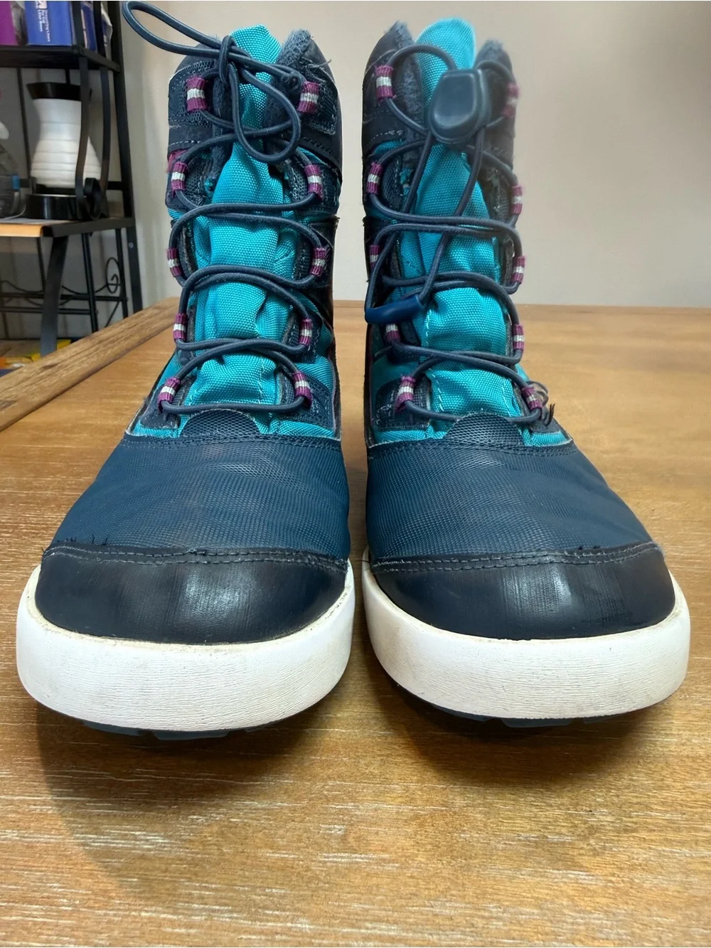Merrell Kids Snow Bank Waterproof Boots Insulated Navy/Turquoise Sz US 6 UK 5